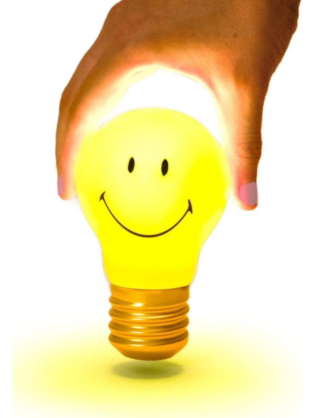 Cute Smiley Face LED Lamp | Cordless Rechargeable Night Light | Novelty Bedroom